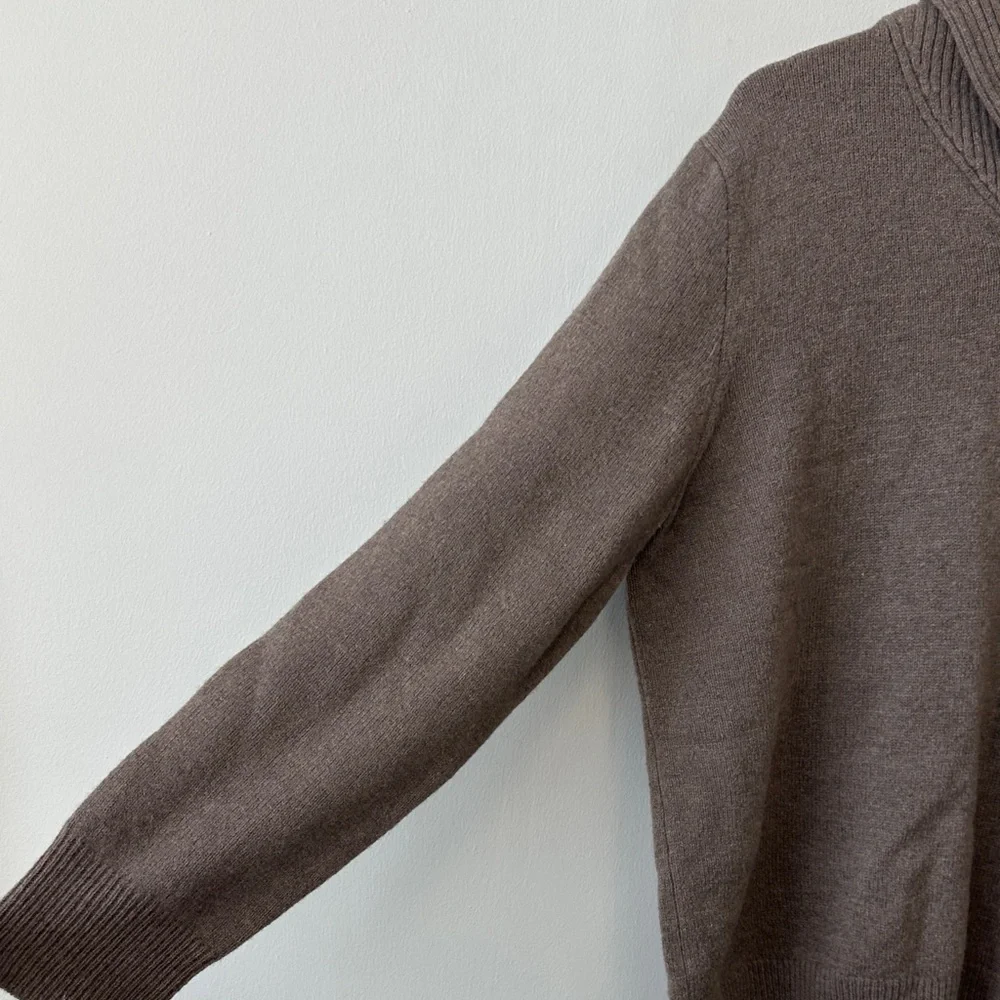 J. Crew 100% Lambswool Men's Shawl Collar Henley Sweater in Light Brown